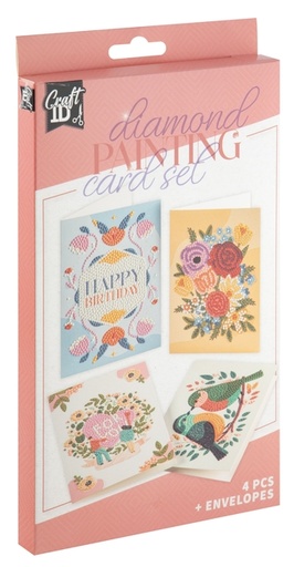 [1467624] Cartes Diamond painting Craft ID 13x18cm boîte 4 pièces