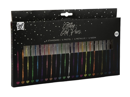 [1467634] Gelpennen Craft ID glitter set à 24 kleuren