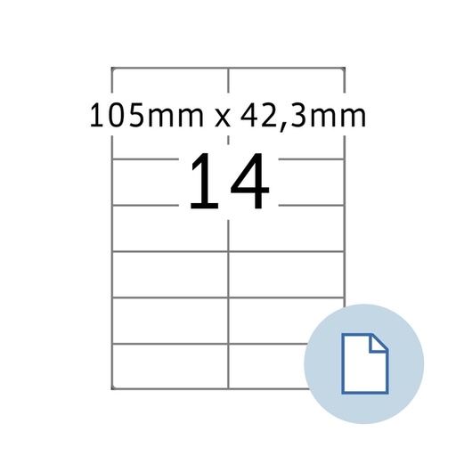 [1467697] Etiket HERMA 8414 A4 EXPR 500 105x42.3mm wit 7000 stuks