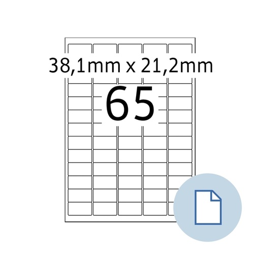 [1467703] Etiket HERMA 8465 A4 EXPR 500 38.1x21.2mm wit 32500 stuks