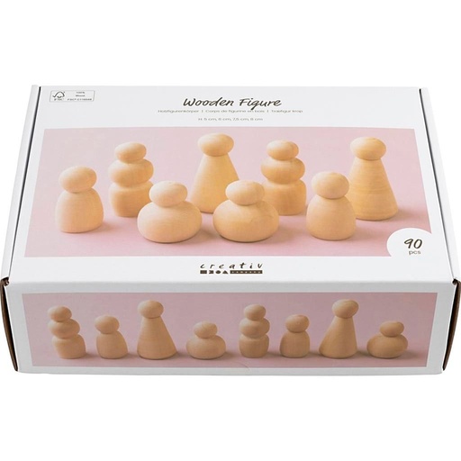 [1467904] Figuurtjes Creativ Company hout doos à 90 stuks