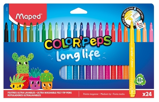 [1467935] Feutre de coloriage Maped Color’Peps Long Life 2.0 set 24 pièces assorti