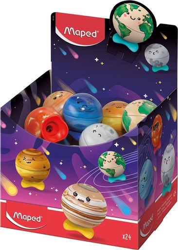 [1467941] Taille-crayons Maped Planet présentoir 24 pièces assorties