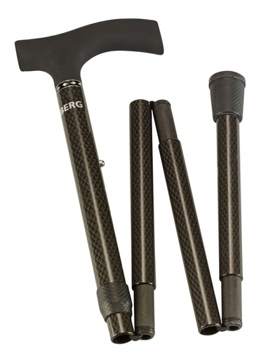 [1468019] Wandelstok Able2 opvouwbaar carbon soft recht handvat zwart