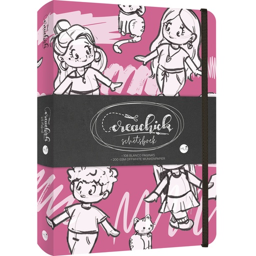 [1465940] Schetsboek CreaChick Raspberry