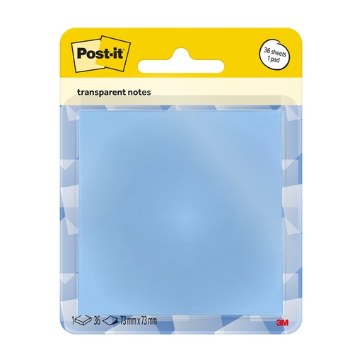 [1468615] Bloc-mémos Post-it 3M 73x73mm bleu transparent