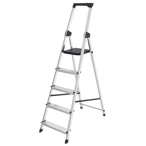 [1468699] Huishoudtrap BRASQ 5 treden aluminium SLA500 zilver