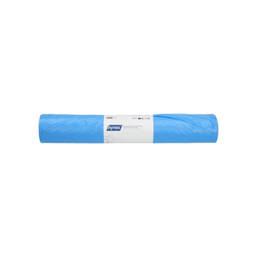 [1468740] Sac poubelle Hynex 70x110cm HDPE recyclé T25 120L bleu rouleau 50 pièces