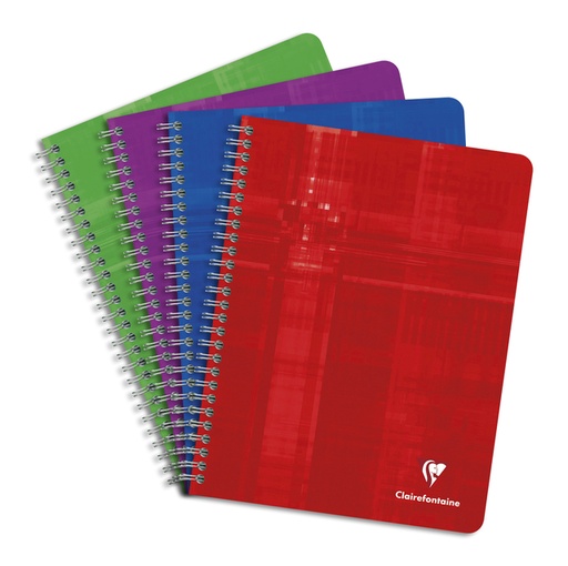 [1465903] Cahier spirale Clairefontaine 170x220 mm seyès 90 pages 90g assorti