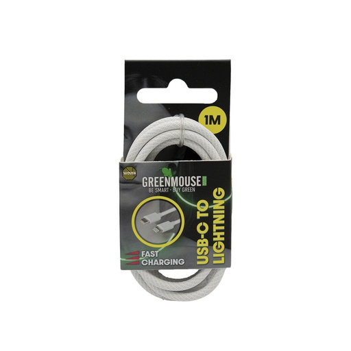 [1469478] Câble Green Mouse USB-C vers Lightning Data Woven 1m blister