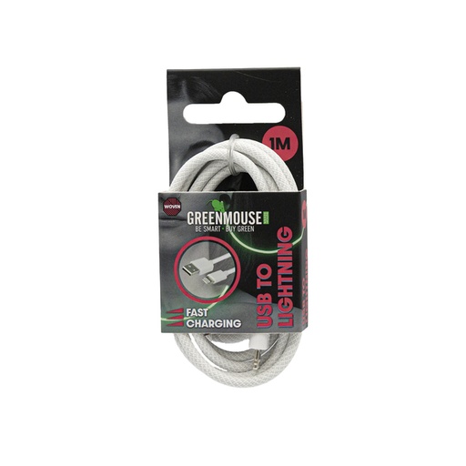 [1469480] Kabel Green Mouse USB-A to Lightning data Woven 1m blisterverpakking