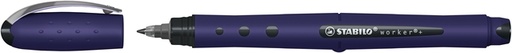 [1469667] Roller STABILO Worker+ Wildflower Medium bleu chardon