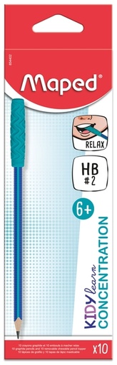 [1469456] Potlood Maped Kidy Learn Concentration met kauwtopper blauw 10 stuks