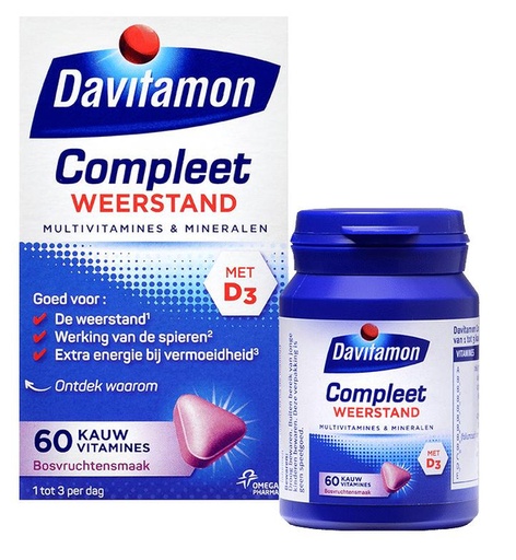 [1469613] Multivitamines Davitamon à mâcher Fruits des bois 60 comprimés