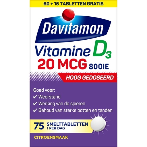 [1469616] Vitamine D Forte Davitamon 75 comprimés orodispersibles