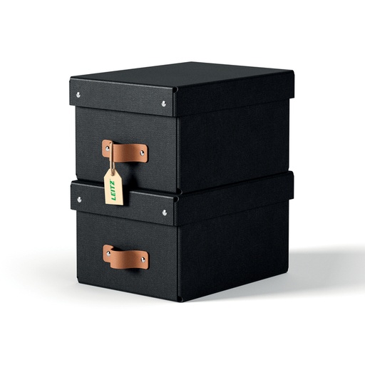 [1465907] Opbergdoos Leitz Puro met deksel 7 liter set van 2 zwart