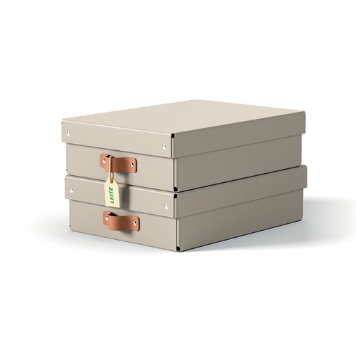[1465909] Boîte de rangement Leitz Puro avec couvercle 8L beige set 2 pièces