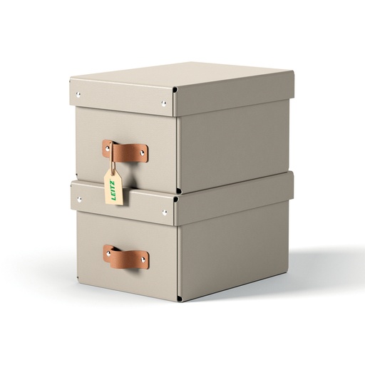 [1465910] Boîte de rangement Leitz Puro avec couvercle 7L beige set 2 pièces