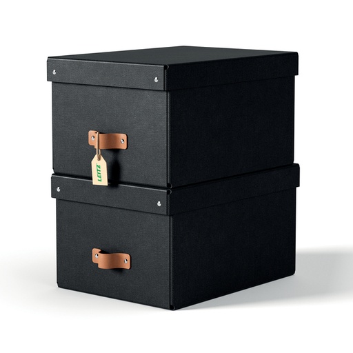 [1465914] Opbergdoos Leitz Puro met deksel 17 liter set van 2 zwart