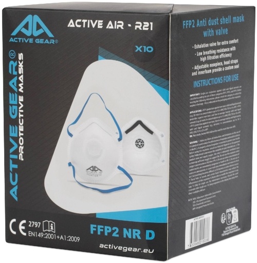 [1467247] Stofmasker Active Gear met ventiel 10 stuks