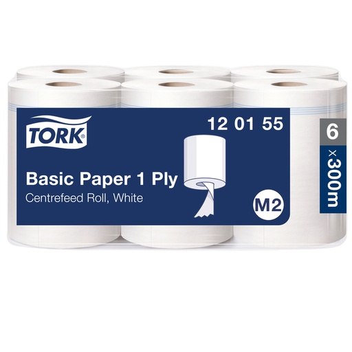 [892166] Poetspapier Tork M2 Basic Universal 1-laags 300m wit 120155