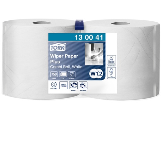 [892164] Papier d'essuyage Tork W2 Plus Premium 130041 2 épaisseurs 750 feuilles blanc