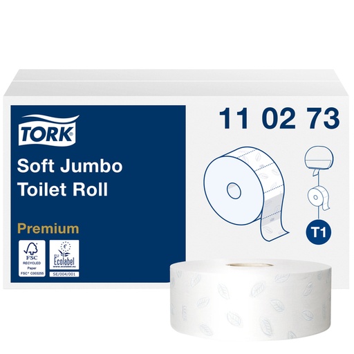 [892052] Papier toilette Tork T1 Premium Jumbo 110273 2 épaisseurs 360m blanc