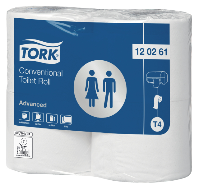 Papier toilette Tork T4 120261 Advanced 2 ép 488fls 4 rouleaux blanc