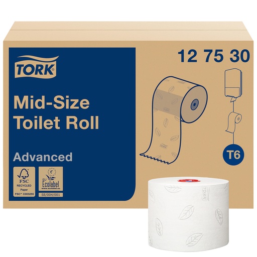 [892057] Toiletpapier Tork T6 Advanced 2-laags 100m wit 127530