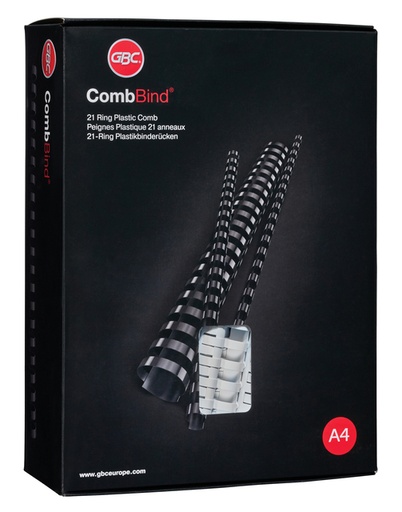 [536200] Bindrug GBC 22mm 21rings A4 wit 100 stuks