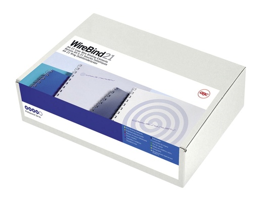 [535128] Peigne métallique GBC 12mm US/21 anneaux A4 argent 100 pièces