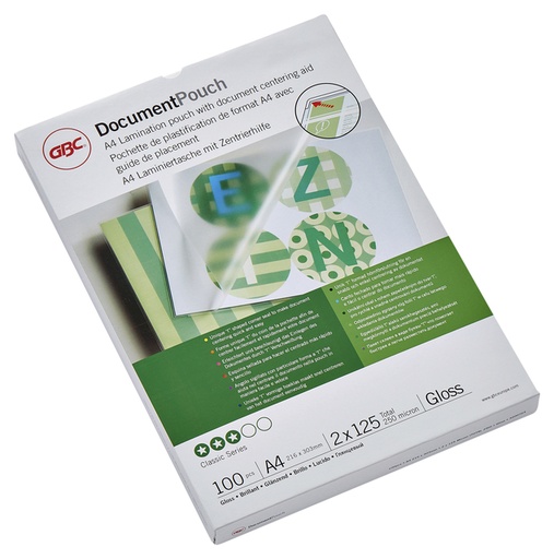 [535365] Pochette de plastification GBC A4 2x125 microns 100 pièces
