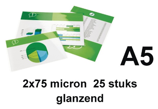 [535386] Pochette de plastification GBC A5 2x75 microns 25 pièces