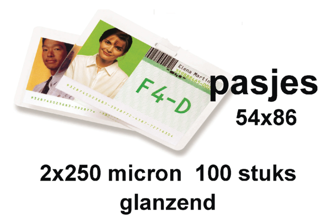 Pochette de plastification GBC carte 54x86mm 2x250mic 100 pièces