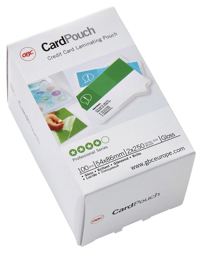 [535372] Pochette de plastification GBC carte 54x86mm 2x250 microns 100 pièces