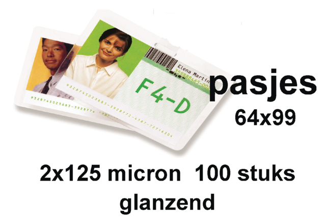 Pochette de plastification GBC carte 64x99mm 2x125mic 100 pièces
