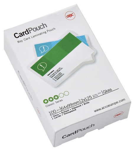 [535118] Pochette de plastification GBC carte 64x99mm 2x125mic 100 pièces