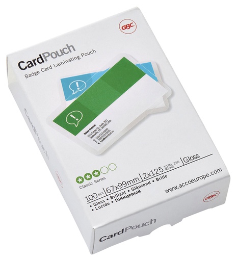 [535432] Pochette de plastification GBC bagde 67x99mm 2x125 microns 100 pièces