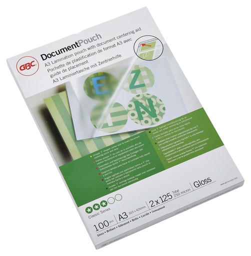 [535422] Pochette de plastification GBC A3 2x125 microns 100 pièces