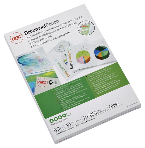[535141] Pochette de plastification GBC A3 2x250micron 50 pièces