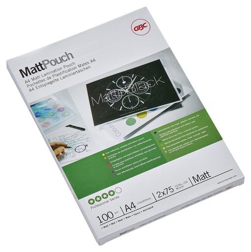 [535383] Pochette de plastification GBC A4 2x 75 micron mat 100 pièces