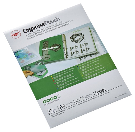 [535390] Lamineerhoes GBC A4+ 4-gaats 2x75micron 25 stuks