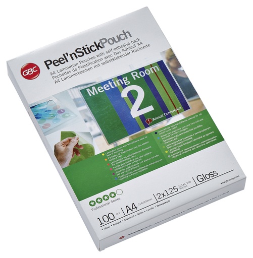 [535352] Lamineerhoes GBC A4 zelfklevend 2x125micron 100 stuks