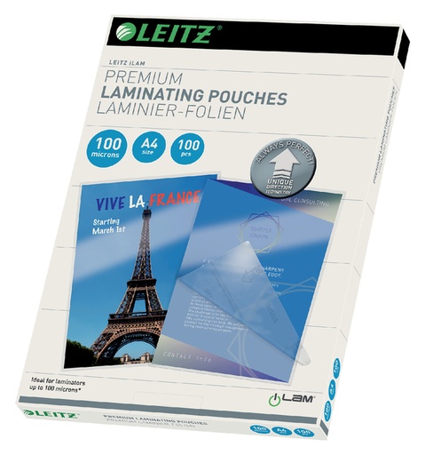 [535629] Pochette de plastification Leitz iLAM A4 2x100 micron 100 pièces