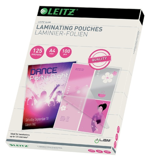 [535143] Pochette de plastification Leitz iLAM A4 2x 125 microns EVA 100 pièces
