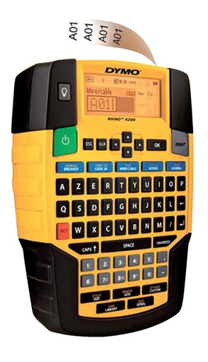 [930144] Etiqueteuse Dymo Rhino 4200 Industriel azerty 19mm jaune