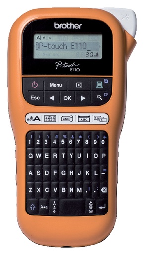 [930660] Labelprinter Brother P-touch TZe PT-E110VP draagbaar qwerty 12mm oranje