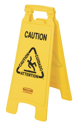 [891040] Panneau d’avertissement Rubbermaid double-face multilingue 64cm jaune