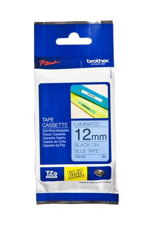[930989] Ruban de lettrage Brother P-Touch TZe-531 standard 12mm noir sur bleu