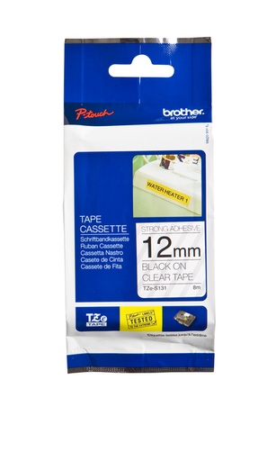 [400644] Ruban de lettrage Brother P-Touch TZe-S231 forte adhérence 12mm noir sur blanc